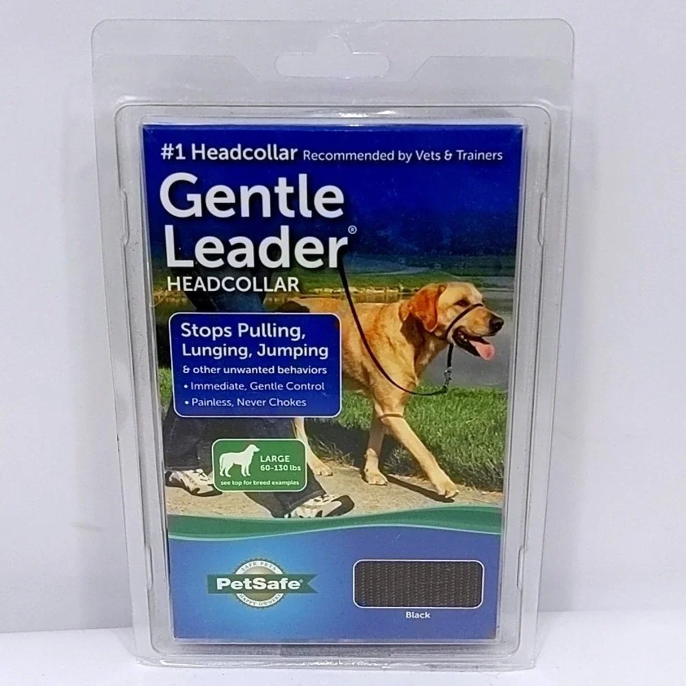 PetSafe Gentle Leader Headcollar No-Pull Dog Training Black Large 60-130lb